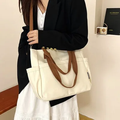 가방 데일리 캐주얼 캔버스 숄더 토트 크로스 학원 학생 다용도 에코백