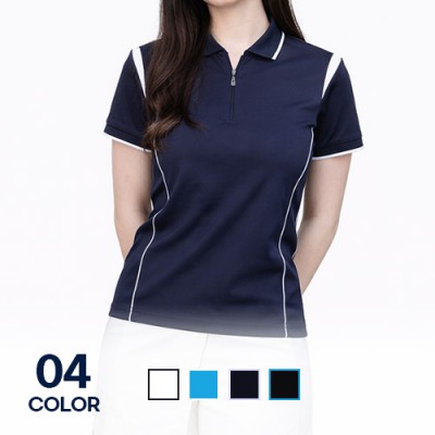 쿨맥스 매쉬 배색 지퍼 반팔 카라 티셔츠 남녀공용 (S-3XL)