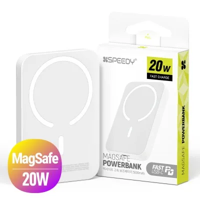 뉴에이커 20W 맥세이프 고속충전 보조배터리 5000mAh 메탈링 포함