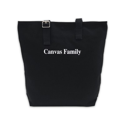 (Canvas Family) 아일렛 버클 포인트 에코백 블랙