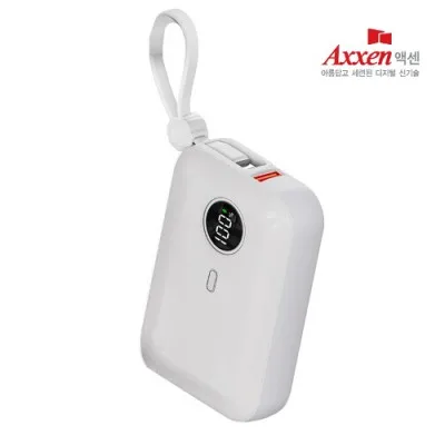 액센 B410 잔량표시 일체형 고속 충전 보조배터리 10000mAh