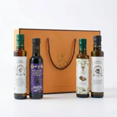 [올리오랩] 올리브오일 250ml +트러플오일 250ml + 발사믹식초 250ml + 아보카도오일 엑스트라버진 250ml 선물세트