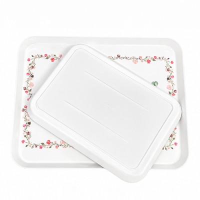 뉴사각 멜라민쟁반(장미) 3p