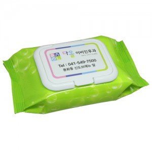 (GC)홍보용 물티슈(물방울연두)(30매)(캡형)