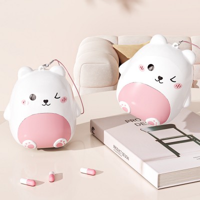 (Blossom) 윙크 곰돌이 휴대용 키링 알약 케이스 1P