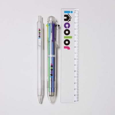 incolor 문구세트 OPP 19 (샤프+6색볼펜+자)