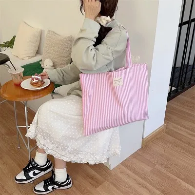 스트라이프 데일리 캔버스백