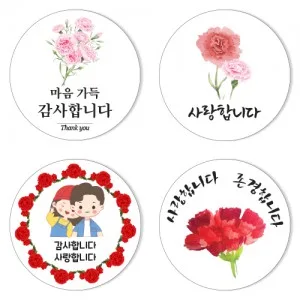 25121 카네이션 스티커 스승의날 어버이날 감사 꽃 스티커