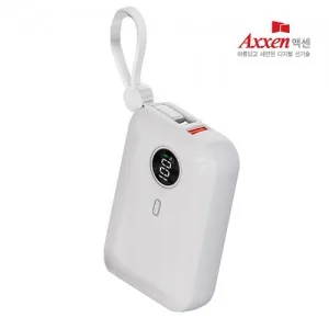 액센 B410 잔량표시 일체형 고속 충전 보조배터리 10000mAh