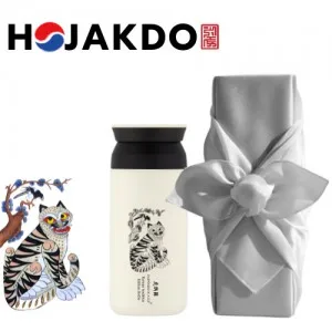 한국전통 K컬쳐 까치와호랑이 호작도 트레블 텀블러 350ml 기프팅 (보자기 포장)
