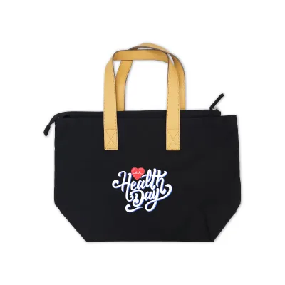 (Blossom) 고급 손잡이 에코백 (47x32x15cm) 아이보리/블랙