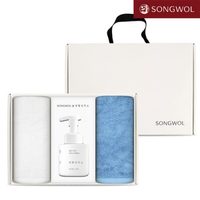 송월 핸드워시 기프트세트 04-1 (뱀부 프리미엄 무지 180g 2P + 생활공작소250ml 1P)