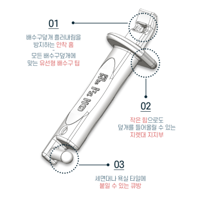 매직캡 배수구 덮개 유가 손잡이 오프너 2개입