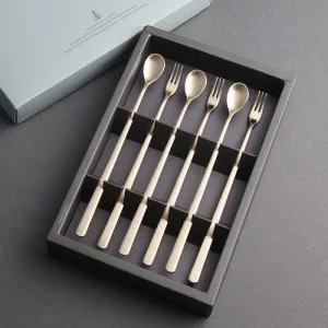 그레이스 티타늄골드 롱티스푼롱포크6P
