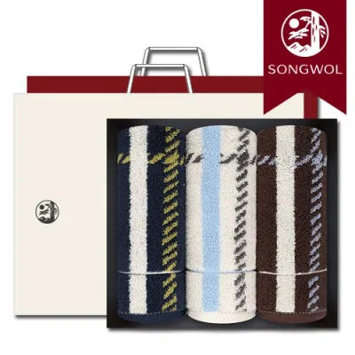송월타올 CM체크40 200g (30수/40*90cm) 3매입 선물세트(박스+쇼핑백 포함)