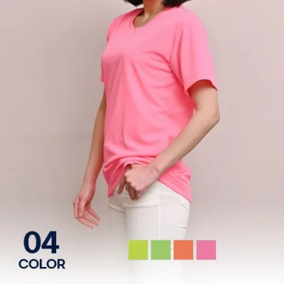 스탠다드 형광 쿨론 라운드 반팔티셔츠 남녀공용 단체행사 S-4XL