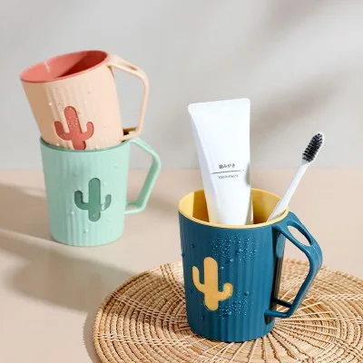 Blossom 선인장 투톤 디자인 칫솔꽂이 양치컵 1P