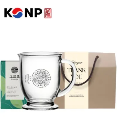 한국전통 K컬쳐 곤룡포 클래식 글라스 머그컵 440ml 오설록 기프팅
