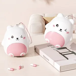 (Blossom) 윙크 곰돌이 휴대용 키링 알약 케이스 1P