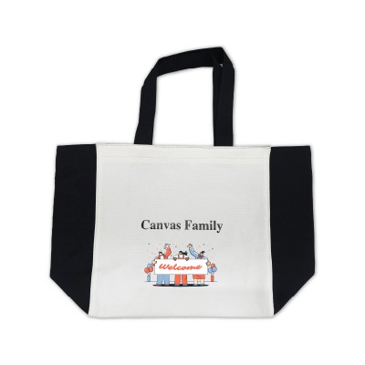 (Canvas Family) 블랙&화이트 리버서블 에코백