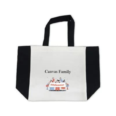 (Canvas Family) 블랙&화이트 리버서블 에코백