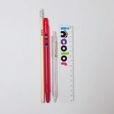 incolor 문구세트 OPP14 (연필1+색연필빨강1+샤프1+자1)