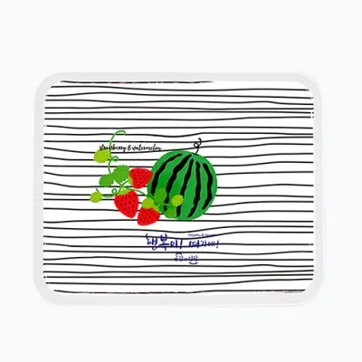 뉴사각 멜라민쟁반(줄딸기) 3p