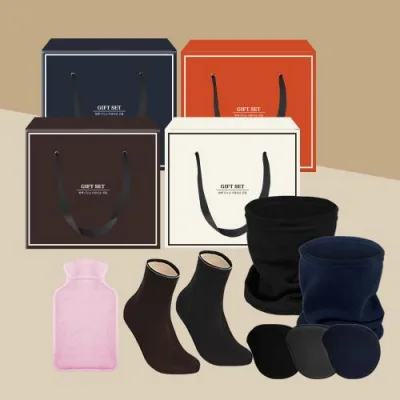 폴라폴리스 넥워머 + 무지 왕 귀마개 + 다용도 손난로 + 방한덧신 SET