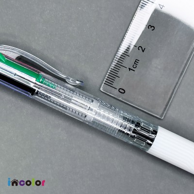 incolor 잘 써지는 클리어 4색 볼펜