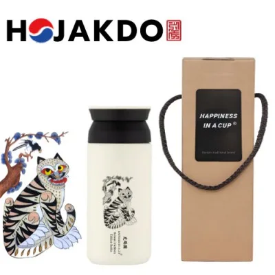 한국전통 K컬쳐 까치와호랑이 호작도 트레블 텀블러 350ml 기프팅