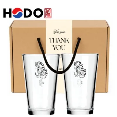 한국전통 K컬쳐 호랑이 맹호도 샤이닝 글라스컵 480ml 2P 기프팅
