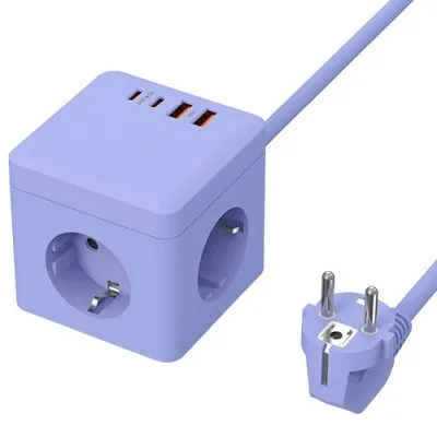 티메코 SF25W 큐브 디자인 멀티탭 4000W 고용량 3구 2M PPS 초고속충전