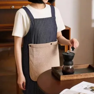 Blossom 탈부착 핸드타월 스트라이프 앞치마 1P