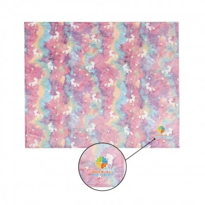 (Blossom) 컬러풀 유니콘 야광 패턴 담요 (127x152cm) 1P