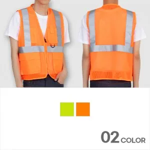 남녀공용 고급 망사 반사 안전조끼 단체행사 현장 유니폼 L-3XL