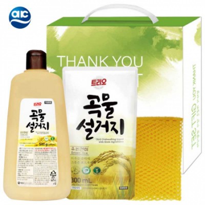 애경곡물설거지용기.리필.망사수세미 선물세트