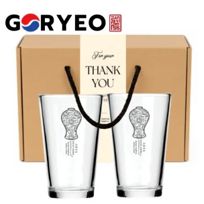 한국전통 K컬쳐 고려청자 샤이닝 글라스컵 480ml 2P 기프팅