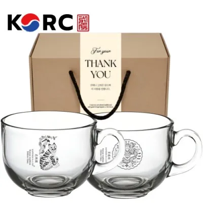 한국전통 K컬쳐 요거트볼 시리얼볼 그릭 디저트 머그컵 470ml 2P 기프팅