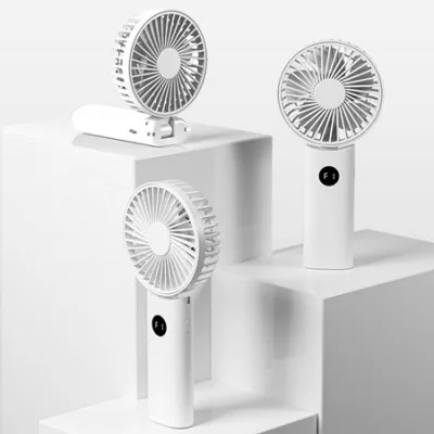 에디토 접이식 목에거는 휴대용 손 선풍기 LED 배터리잔량표시