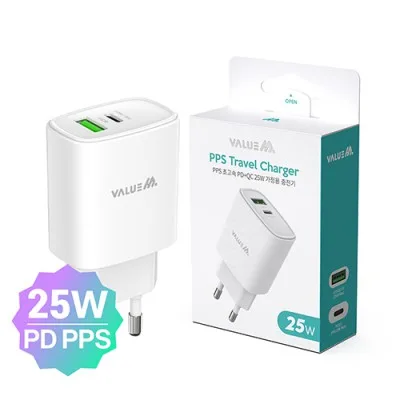 뉴에이커 가정용 25W PD3.0+QC3.0 2포트 PPS 초고속 분리형 충전기 케이블 미포함
