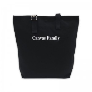 (Canvas Family) 아일렛 버클 포인트 에코백 블랙