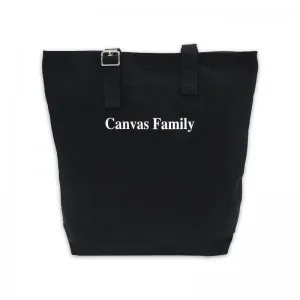 (Canvas Family) 아일렛 버클 포인트 에코백 블랙