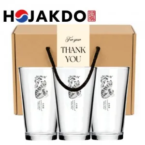 한국전통 K컬쳐 샤이닝 글라스컵 480ml 3P 기프팅