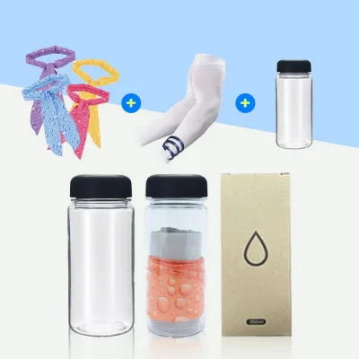 국산 물방울 쿨스카프 + 국산 일반 밴딩 쿨토시 + 보틀 350ml SET
