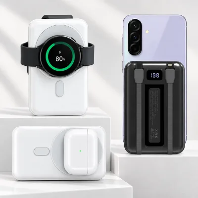 파인큐브 맥세이프 보조배터리 10000mAh 무선충전거치대 M-DOC