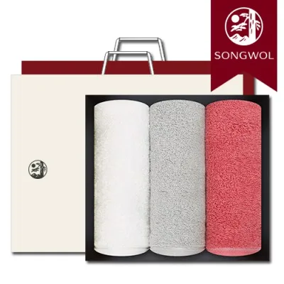 송월타올 컬러풀170g (30수/40*80cm) 3매입 선물세트(박스+쇼핑백 포함)
