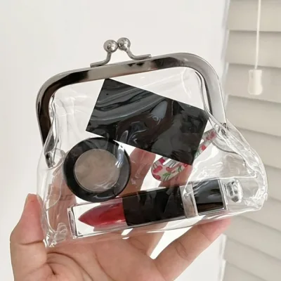 미니 PVC 투명 파우치 백 가방 화장품 립스틱 이어폰 동전 악세사리 (소형 대형)