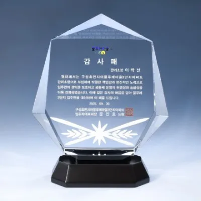 우드 조각 크리스탈 상패 8) 210-2