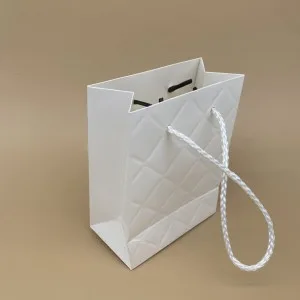 바미샵 화이트 엠보 쇼핑백 11x6x14 종이가방 작은선물포장용
