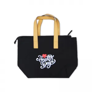 (Blossom) 고급 손잡이 에코백 (47x32x15cm) 아이보리/블랙